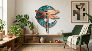 Turquoise Copper Sun Moon Dragonfly Metal Wall Art, Celestial Garden Outdoor Decor, Boho Patio Sign, Nature Lover Gift