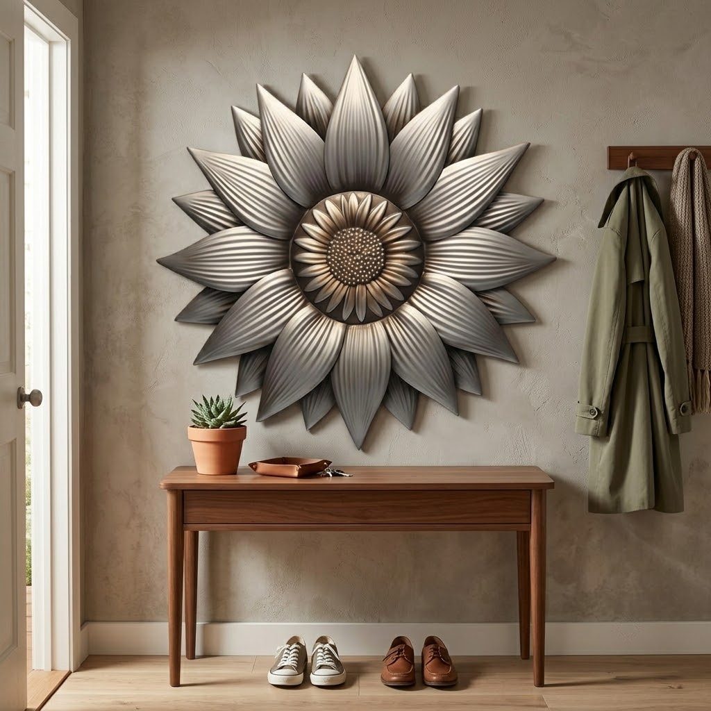 Bloom Metal Wall Art, Farmhouse Decor For Sunflower Enthusiasts