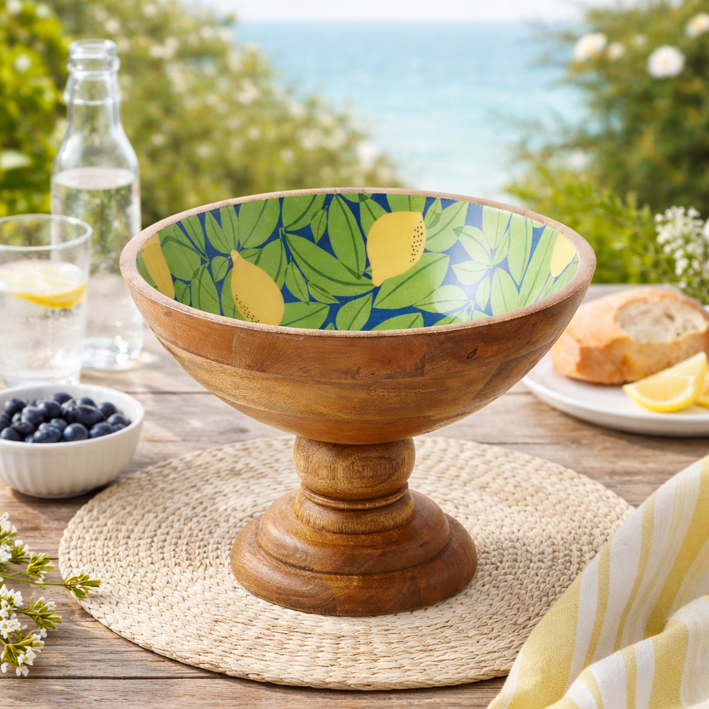 Sorriva Hand Painted Pedestal Bowl