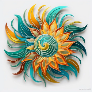 Ocean Wave Sunburst Metal Wall Art, Coastal Beach House Decor